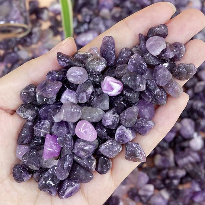 Amethyst Healing Crystal Chips Bulk Gemstones Sets Tumbled Chips Crushed Stones Crushed Crystals Natural Rocks for Fountain Rocks Decoration Reiki Energy Balancing Meditation Aquarium Gravel 0.44lb-PawvioPets