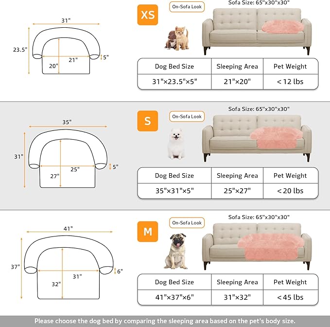 GGIB Calming Dog Bed Fluffy Plush Dog Mat for Furniture Protector with Removable Washable Cover for Large Medium Small Dogs and Cats (Small(35x31x5),Pink)-PawvioPets