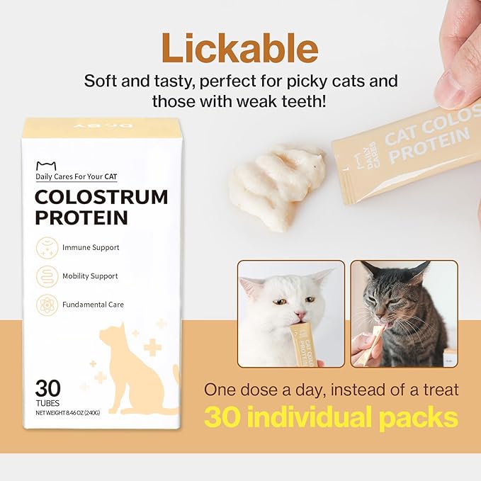 Dr.by Cat Colostrum Protein Cat Supplement Immune Support Muscle Growth, Gentle on Digestion for Kittens, Adult&Senior Cats with Goat Milk, Whey Protein Isolate, Colostrum Lickable Formula-PawvioPets