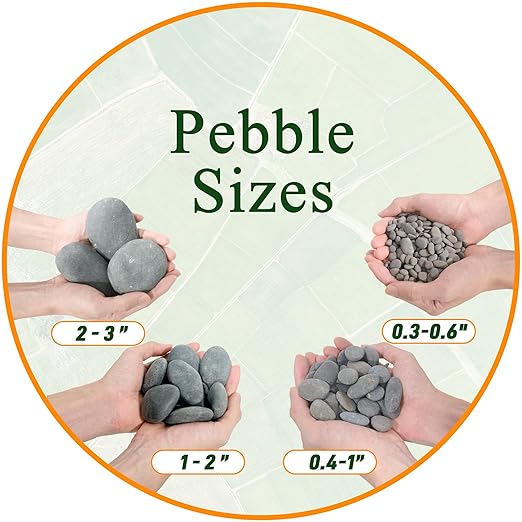 45 LB Mexican Beach Pebbles, 0.4-1 Inch Natural Unpolished Bulk Rocks, Decorative River Rocks for Landscaping Garden Paving Plant, Rocks for Walkways and Outdoor Decorative Stone, Grey-PawvioPets