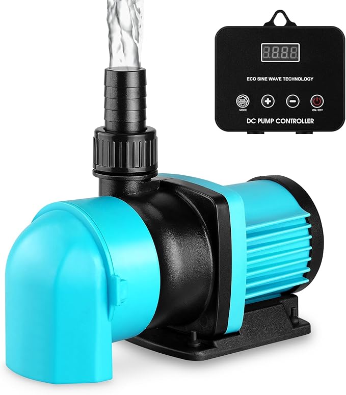 1850GPH Aquarium Return pump with LCD display controller, 55W DC 24V aquarium pump for saltwater freshwater aquarium,fish tank,sump,20 speeds ECO Quiet Submersible and inline pump.-PawvioPets