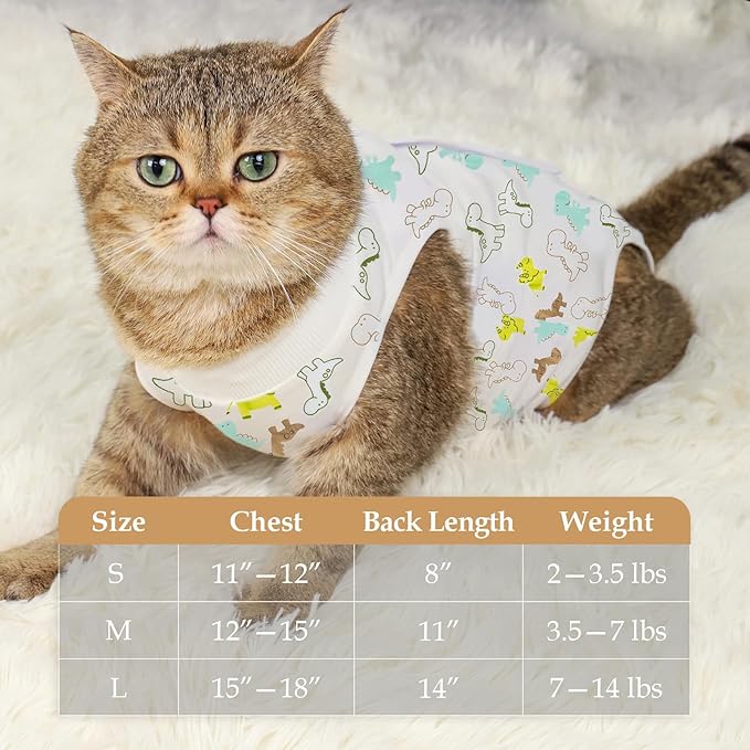 ANWA Cat Recovery Suit - Breathable Cat Onesie for Cats After Surgery Female, Kitten Surgery Recovery Suit Female Abdominal Wounds-PawvioPets