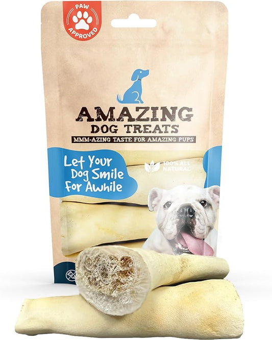 Amazing Dog Treats - Monster Thick Cow Tail Bone 6 Inch (13 oz - 6 to 7 Jumbo Pcs/Pack) - Sourced from Grass Fed Cattle - Sourced from Grass Fed Cattle - Long Lasting Dog Chew - Rawhide Alternative-PawvioPets