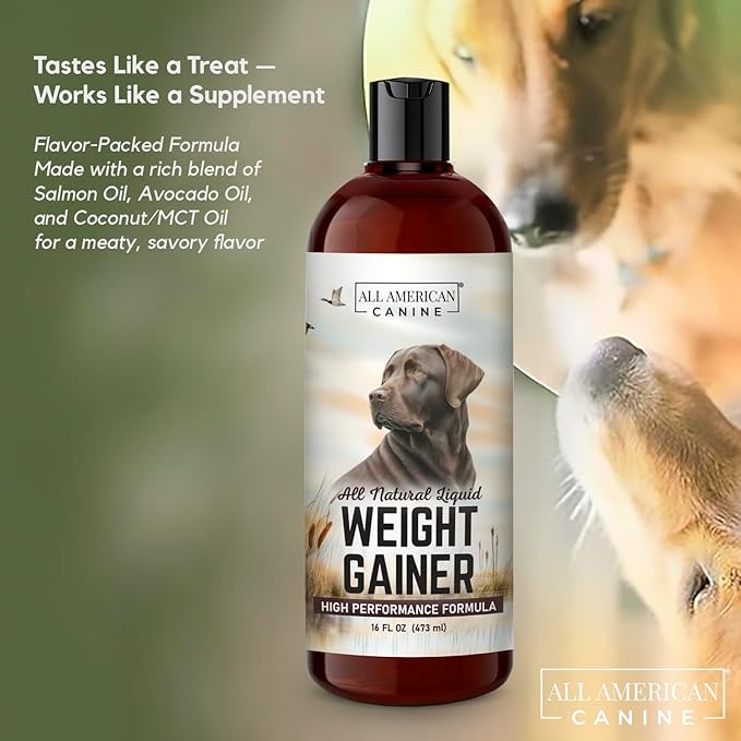 Dog Weight Gainer Liquid – High Calorie Dog Food Supplement for Rapid Weight Gain, Mass, and Recovery – Appetite Stimulant – 60 Servings-PawvioPets