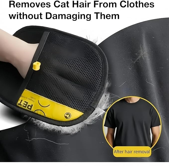 2PCS Pet Hair Remover Gloves, Pet Hair Removal Tool, Reusable Removal Tool for Couch, Furniture, Carpet, Car Seat, Cat Grooming Tools-PawvioPets