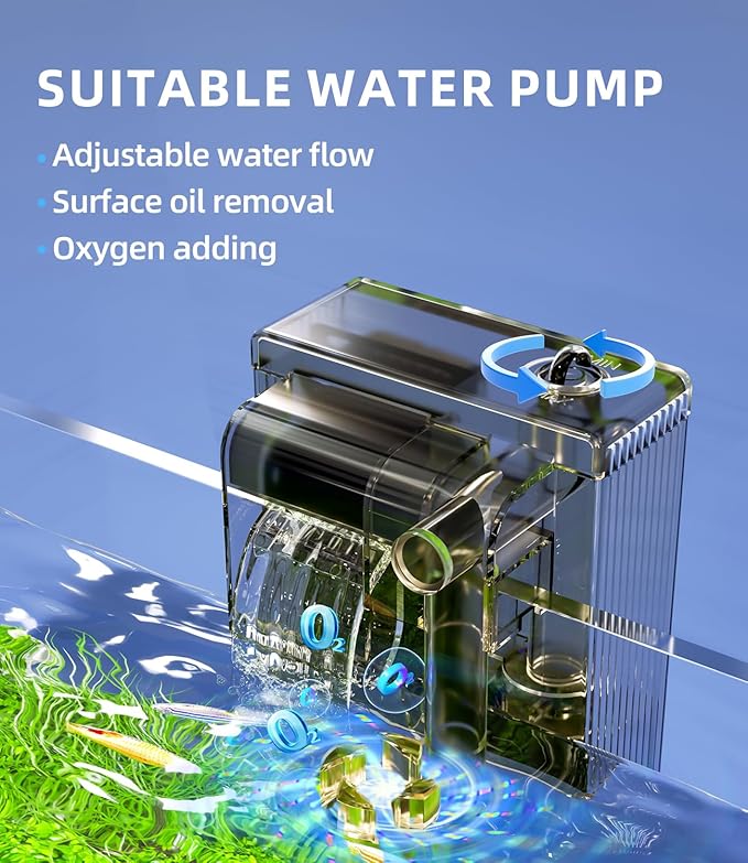 5 Gallon Fish Tank Aquarium Kit with Filter, LED Light with Timer, Siphon Vacuum Cleaner, Lid, Self-Cleaning Glass Rimless Betta Tank-PawvioPets