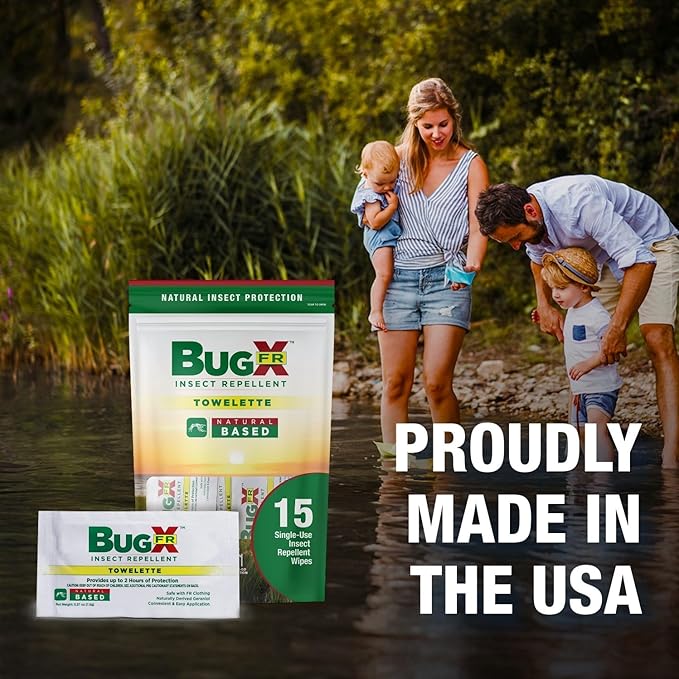 CoreTex Bug X FR DEET-Free Insect Repellent Wipes - Pack of 100 Single-Use, Naturally Derived Geranium Oil Bug Wipes - Protects Against Flies, Fleas & Mosquitoes - Travel Mosquito Repellent Towelettes-PawvioPets