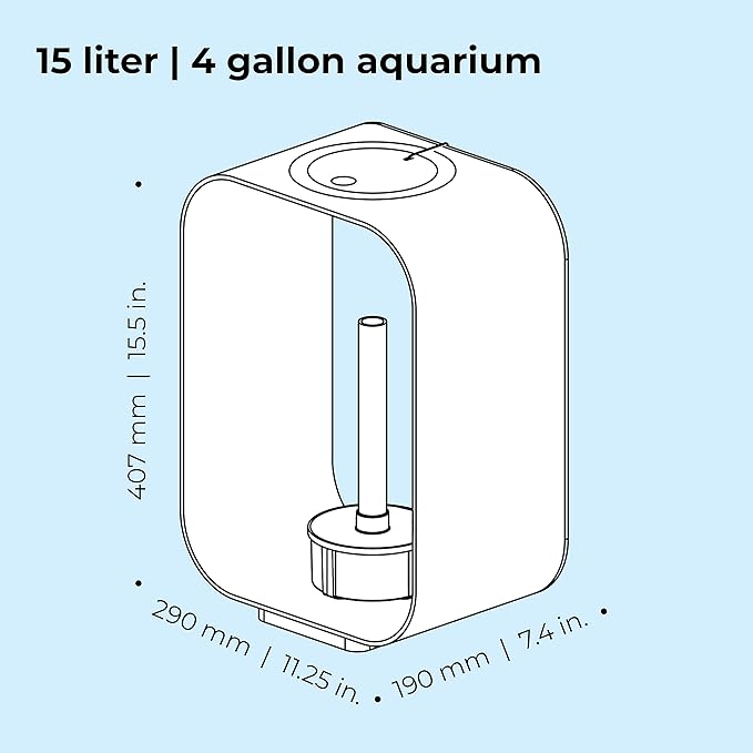 biOrb Life 15 Acrylic 4-Gallon Aquarium with Multi-Color Remote-Controlled LED Lights Modern Compact Tank for Tabletop or Desktop Display, Transparent-PawvioPets