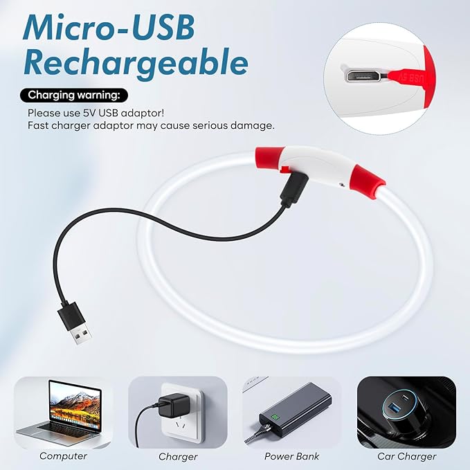 BSEEN Light Up Dog Collar - Rechargeable LED Dog Collar - 360° Glow in The Dark Pet Collar for Small Medium Large Dogs, TPU Cuttable Puppy Collar Safety Dog Lights for Night Walking (Red 70cm)-PawvioPets