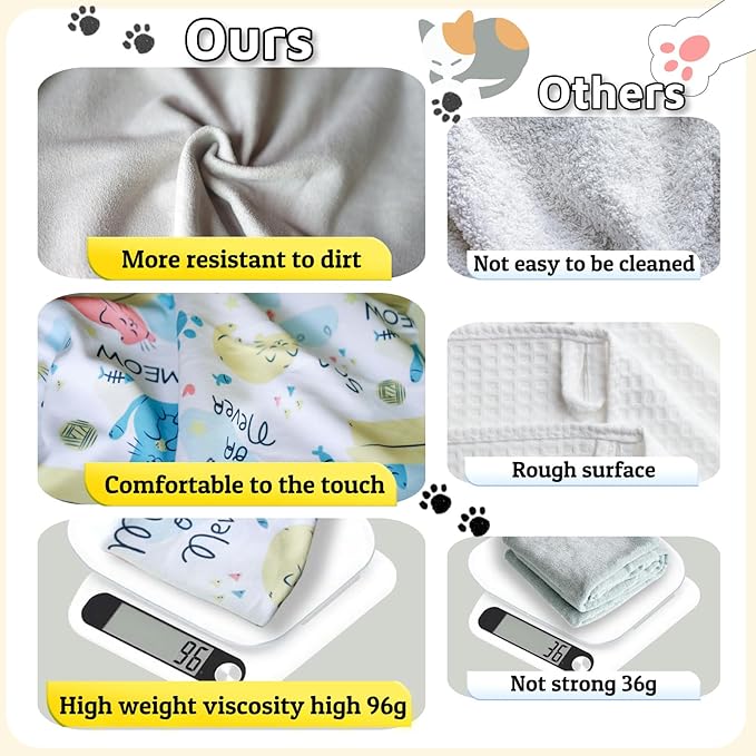 31.5" Cat Wrap for Grooming-Premium Cat Grooming Wrap Cat Restraint for Nail Clipping, Self-Adherent Soft Cat Blanket to Wrap Cat Anti-Scratch Anti-Escape Grooming Bag (White, XXL)-PawvioPets