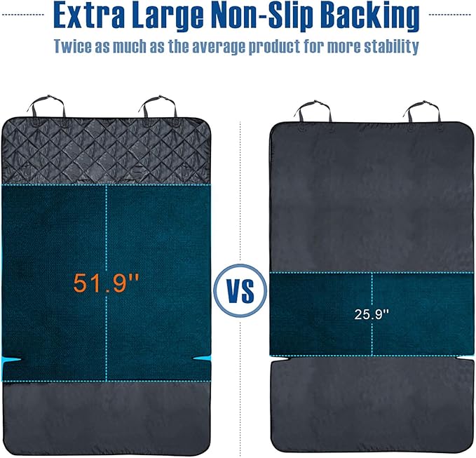 F-color SUV Cargo Liner for Dogs, Waterproof Pet Cargo Cover Dog Seat Cover Mat for SUVs Sedans Vans with 2 Large Pockets, Non-Slip, Large Size Universal Fit, Black-PawvioPets