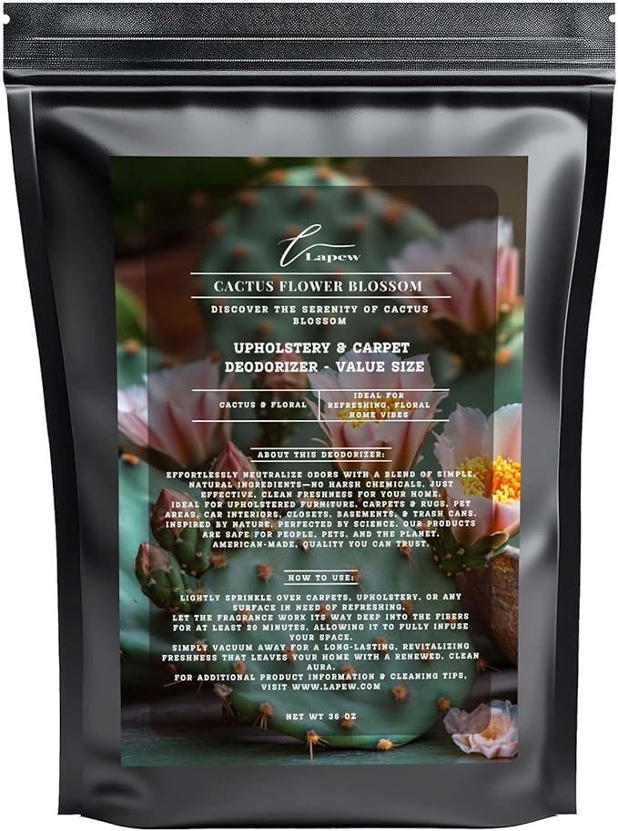 Cactus Flower Blossom Carpet Freshener Powder Refill 36 oz | Powerful Odor Eliminator for Home | Upholstery Deodorizer | Carpet Deodorizer | Pet Urine | Cat Litter Box | Baja Cactus Blossom Fragrance-PawvioPets