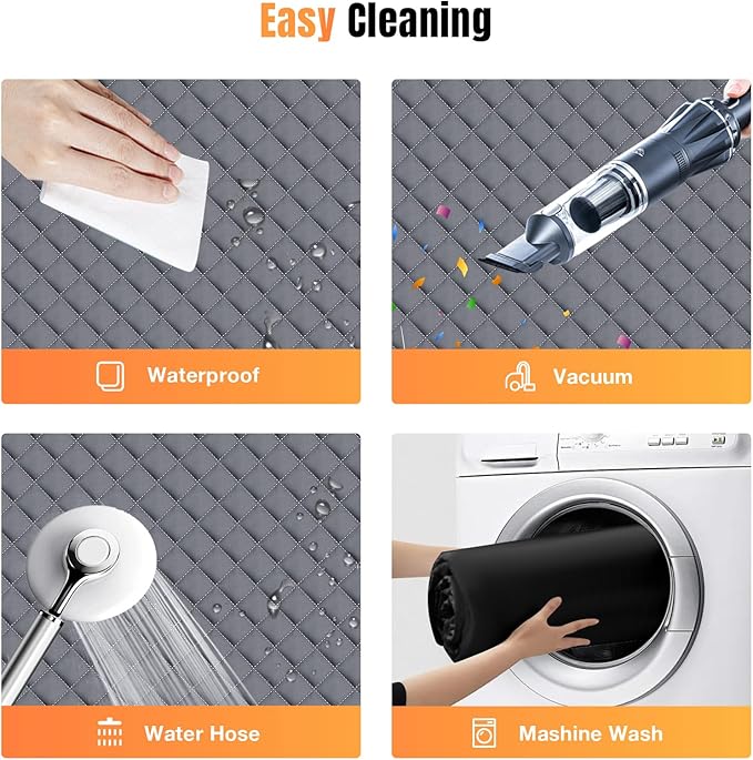 Dog Car Seat Cover for Back Seat, Dog Car Bed Cover with Strong Hard Bottom, Car Back Seat Extender Hammock for Car SUV Truck 4 Panels Gray Color Large Size-PawvioPets