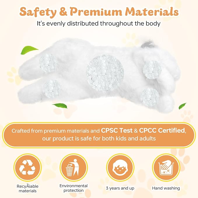 19 inch 3 lbs Cat Weighted Stuffed Animals, Realistic Weighted Cat Stuffed Animal, Sensory Comfort Plush Throw Pillow, Soft Kawaii Kitty Plush Toy Gift for Adults Kids Youth-PawvioPets