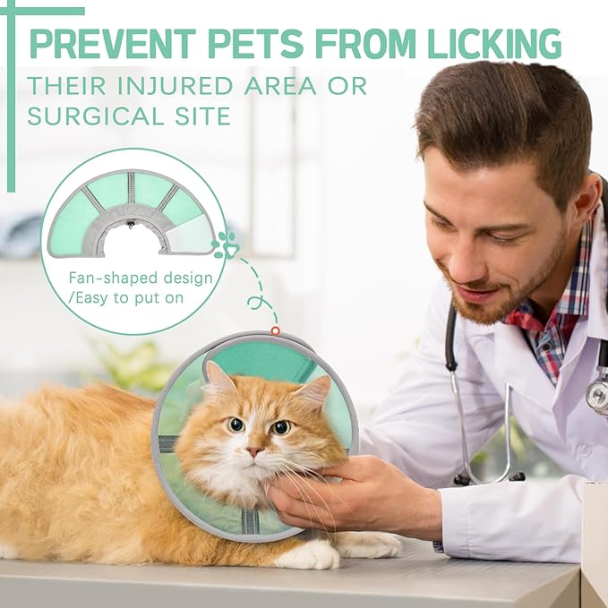 Cat Cone Collar Soft, Cat Recovery Collar for Large Medium Small Cats Kittens, Pet Cone Alternative After Surgery-PawvioPets