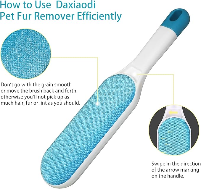 2 Pack Furniture Lint Remover Brushes, Double Sided Self Cleaning Loose Hair Catcher for Pet, Hair Cleaner for Clothes, Sofa, Carpet-PawvioPets