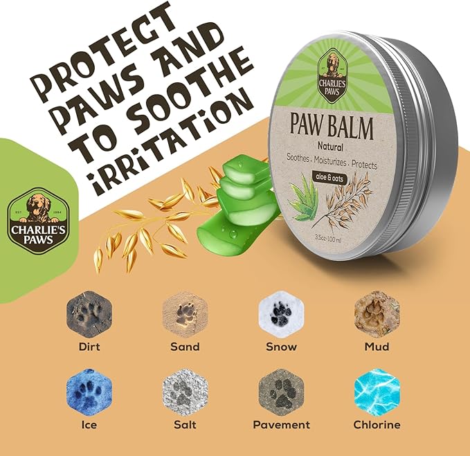 2 Pack Paw Balm 100% Natural Oil Aloe Oats Vanilla for Dog and Cat Paw Pad Balm Dog Nose Balm Paw Moisturizer Wax for Dog Pet Puppy Protect Dry Cracked Paw Foot Heals Restores Paw Elbows 3.5 Oz-PawvioPets