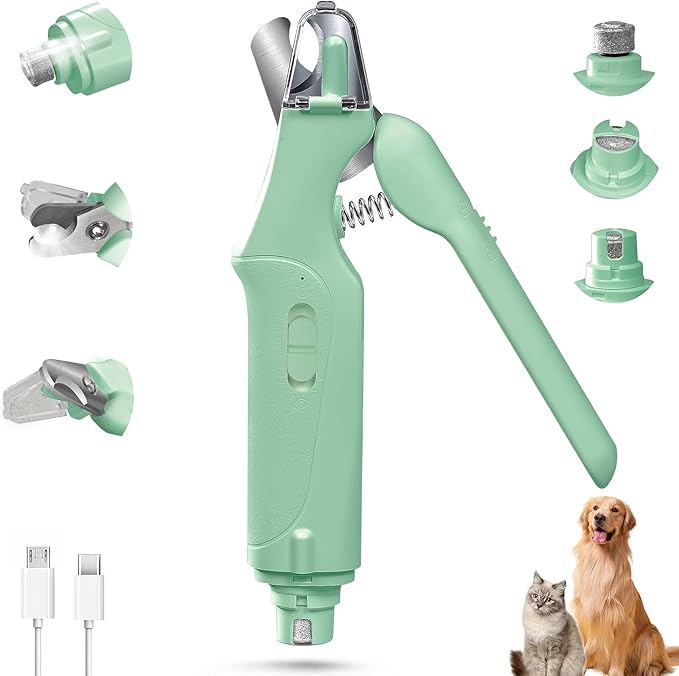 2 in 1 Dog Nail Clippers & Cat Nail Clippers Trimmers for Large Medium Small Dogs Cats Claw Trimmer Quick Sensor and Safety Guard USB Rechargeable with 2 LED Lights Dogs Nail Trimmer-PawvioPets