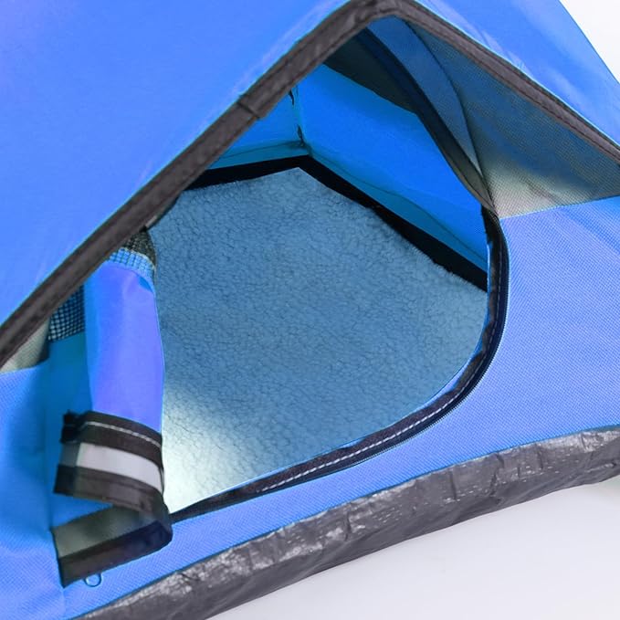 Cat Camping Tent, Cat Tent Bed, Pet Tent for Indoor Cat and Small Dog, Mini Tent (Blue, 21 x 21 x 14 Inches)-PawvioPets