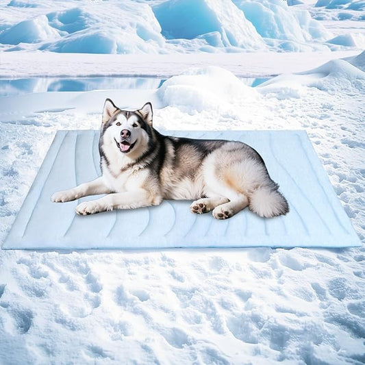 BECEMURU Dog Cooling Mat - 60" x 40" Thickening Cooling Pad Blanket for Crate, Kennel, Bed, Sofa - Machine Washable, Durable, Non-Gel - Keep Your Pet Cool and Comfortable-PawvioPets