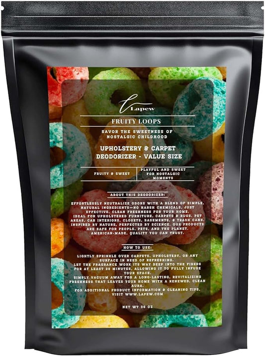 Fruity Loops Carpet Freshener Powder Refill 36 oz | Powerful Odor Eliminator for Home | Upholstery Deodorizer | Carpet Deodorizer | Pet Urine | Cat Litter Box-PawvioPets