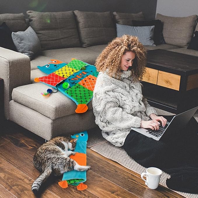 AWOOF Cute Soft Catnip Mat, Interactive Cat Toys for Indoor Cats-PawvioPets