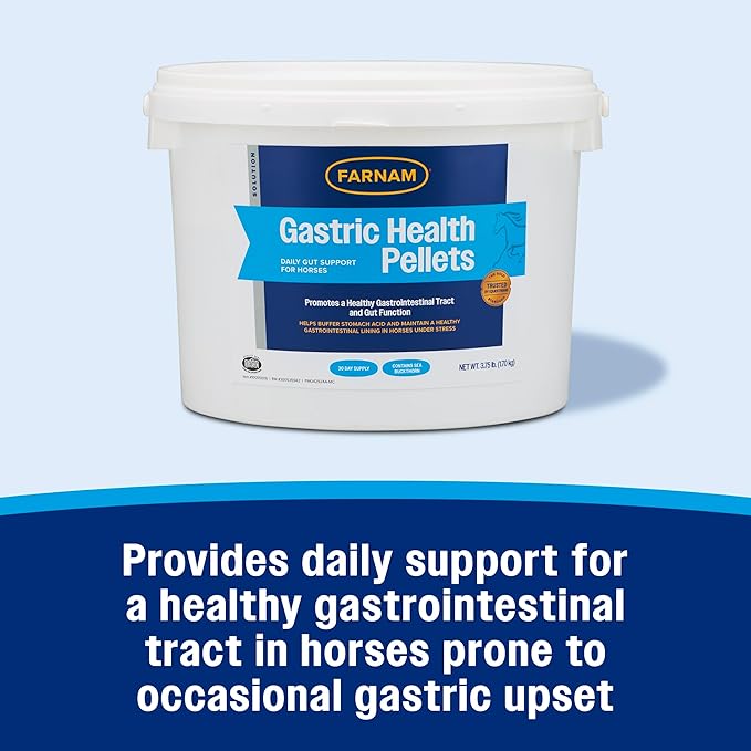 Farnam Gastric Health Pellets, Daily Gut and Digestive Health Supplement for Horses Helps Maintain a Healthy Gastrointestinal Tract and Gut Function-PawvioPets
