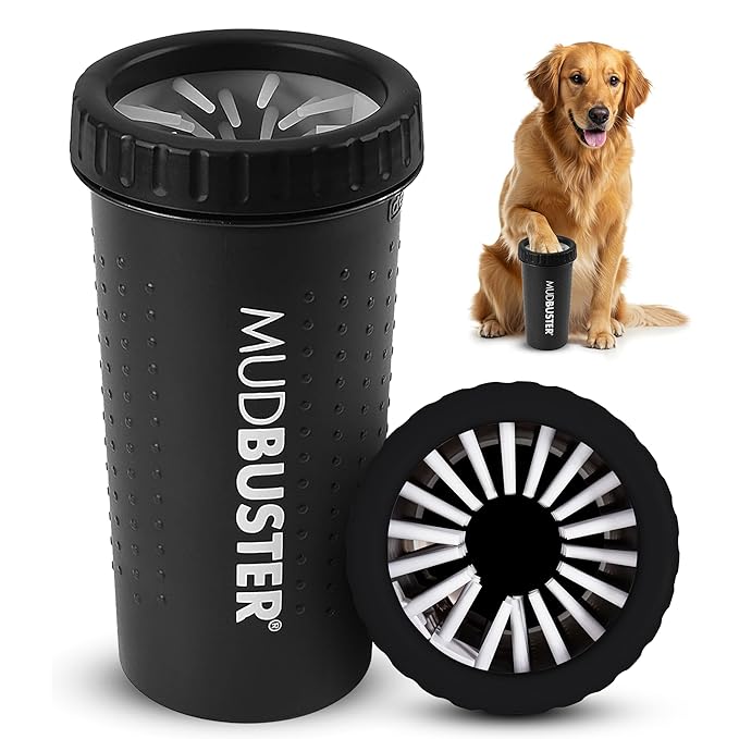 Dexas MudBuster Portable Dog Paw Washer/Paw Cleaner, Large, Matte Black- Special Edition (PW72025-22WP)-PawvioPets