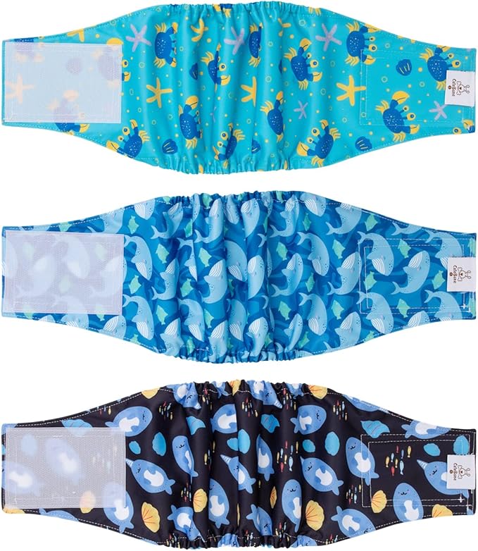 CuteBone Belly Band for Dogs Male Reusable Diapers Washable Wrap DM36S-PawvioPets