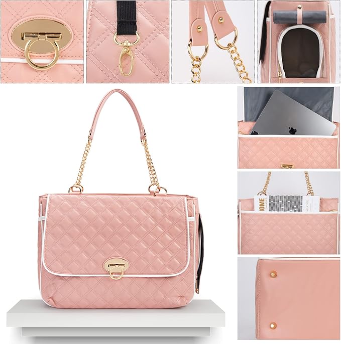 Fashion Pet Carrier Dogs Cat Small Animals Purse Bag, Leather Pet Carriers Dog Puppy Kitten Tote Travel Handbag TSA Airline-Approved-PawvioPets