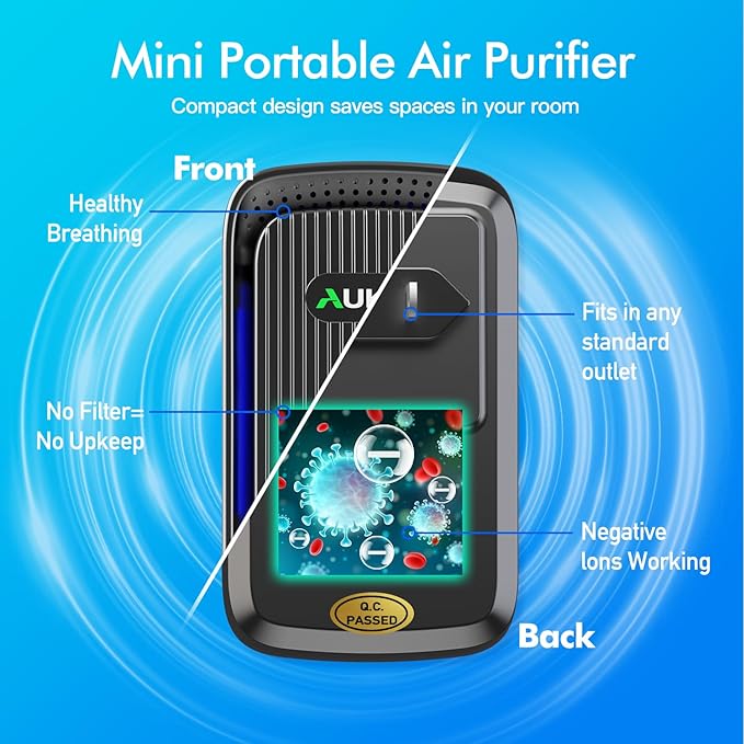 Air Ionizers (4 Pack）- Plug In Negative Ion Air Purifiers - Quiet Air Freshener for Home, Bedroom, Office, Basement - Portable Air Purifier Odor, Smoke, Dust, Pet Smell - Mini Air Cleaner Black-PawvioPets