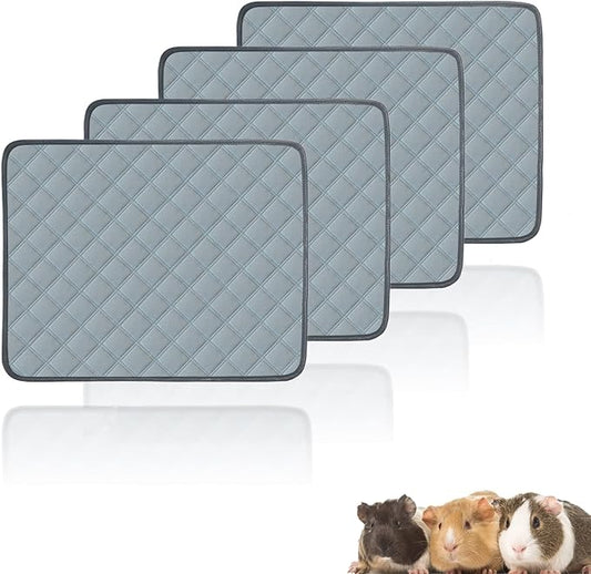 4 Pack Guinea Pig Cage Liners Washable Super Absorbent Guinea Pig Bedding Waterproof Reusable Guinea Pig Pee Pads Anti Slip Mat for Small Animals Rabbit Hamster Rat - 24" x 18"-PawvioPets