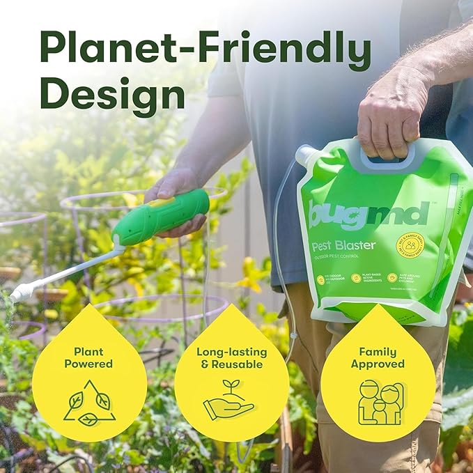 BugMD Blaster Kit - 4 Pack Pest Control Essential Oil Concentrates 3.7 oz and 1 Pest Blaster - Plant-Powered Bug Spray for Home, Insect Killer, Ant Killer for House, Roach, Flea Spray for Home-PawvioPets