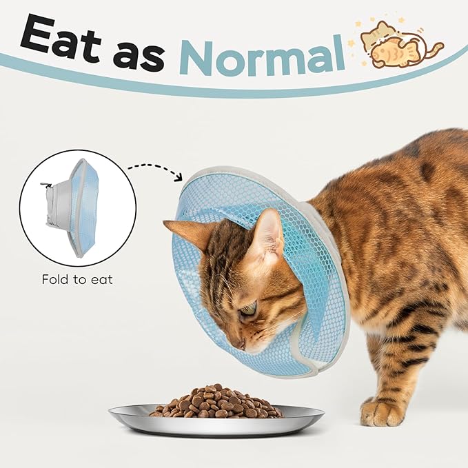 Cat Cone Collar Soft to Stop Licking After Surgery, Waterproof Lightweight Recovery Collar for Cats and Small Dogs, Elizabeth Plastic Cone Alternative, Neck Pillow to Prevent Scratches-PawvioPets