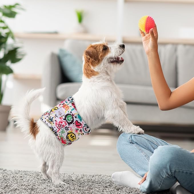 CuteBone Dog Diapers Male Washable Belly Band for Male Dogs Wraps Black 3pcs a Pack DM54M-PawvioPets