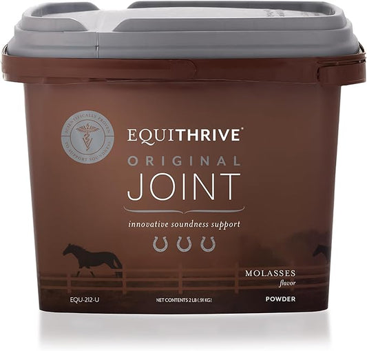 Equithrive Original Joint Supplement Powder with Resveratrol and Hyaluronic Acid for Horses, Equine Care, Molasses Flavor, 2 lbs-PawvioPets