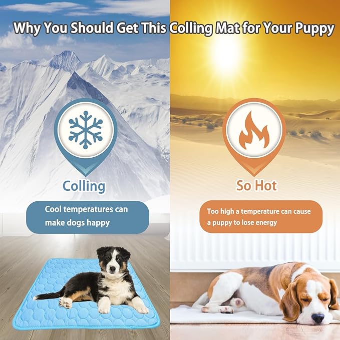 Dog Cooling Mat, 2025 Upgraded Cooling Blanket for Dogs, Washable Cool Mat for Dogs for Summer, Portable Pet Coolings Pad for Dogs & Cats Sleeping (28"x22" L Size)-PawvioPets