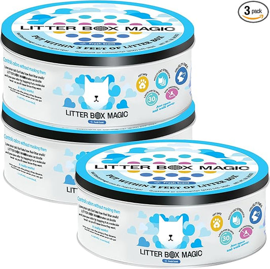 Cat Deodorizer Jar (16 Oz, Pack of 3) Fresh Scent - Air Freshener for Pet Smells from Litter Box - Odor Removing Litterbox Gel In A Jar - Odor Eliminator to Freshen Air-PawvioPets