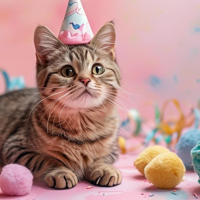 50 Picecs 1 Inch Cat Toys Balls Kitten Cat Pom Pom Balls Soft Cats Puff Ball Toys Rolling Interactive Fuzzy Cats Toy Ball Play Toy for Exercise, Creative Crafts Decorations Assorted Color-PawvioPets