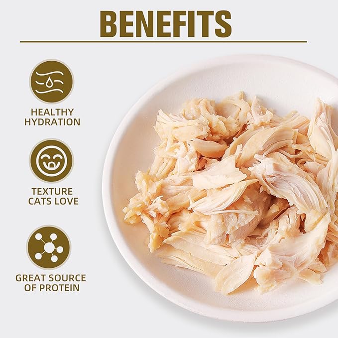 Cat Food Topper for Picky Eaters & Healthy Soft Cat Treat (Chicken), Wet Food with Gravy, High Protein & Limited Ingredient 6 Pack-PawvioPets