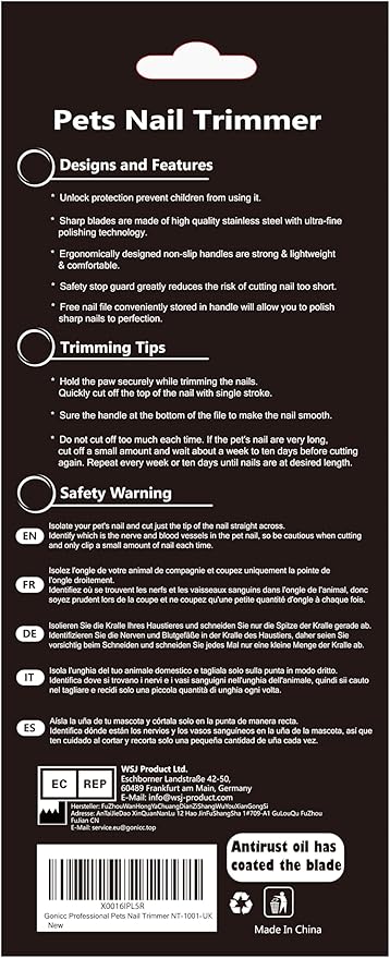 gonicc Dog & Cat Pets Nail Clippers and Trimmers - with Safety Guard to Avoid Overcutting, Free Nail File, Razor Sharp Blade - Professional Grooming Tool for Pets-PawvioPets