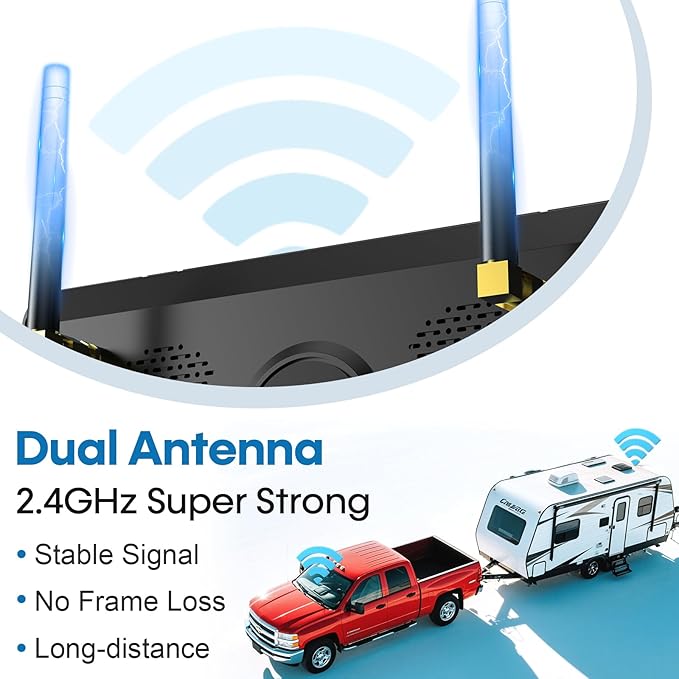 7-Inch Wireless Backup Camera for RV Trailer - HD 1080P Monitor, Night Vision, IP69 Waterproof, Easy Installation Compatible with Furrion, Split Screen 4 Channels Y31-PawvioPets