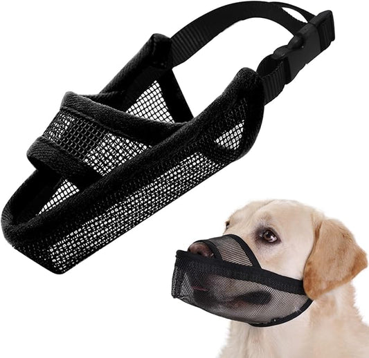 Crazy Felix Nylon Dog Muzzle for Small Medium Large Dogs Poodle Labrador Golden Retriever Doberman, Air Mesh Breathable and Drinkable Pet Muzzle for Anti-Biting Chewing Scavenging(Black,XL)-PawvioPets