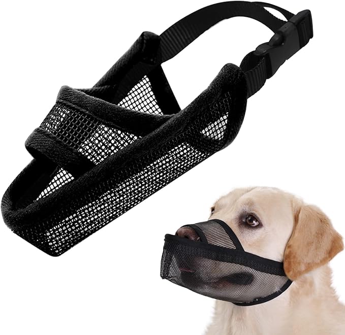 Crazy Felix Nylon Dog Muzzle for Small Medium Large Dogs Dachshund Beagle Poodle Labrador, Air Mesh Breathable and Drinkable Pet Mouth Guard for Anti-Biting Chewing Scavenging (Black,XS)-PawvioPets