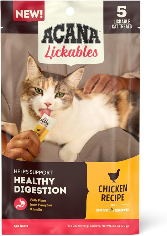 ACANA Lickables Cat Treats Chicken Recipe .5oz Tubes (5 Count)-PawvioPets