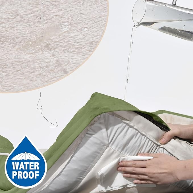 Comfort Expression Large Dog Beds Waterproof Orthopedic Foam Dog Sofa Beds Comfy Pet Bed with Washable Removable Cover & Non-Slip Bottom(Large,Light Green)-PawvioPets