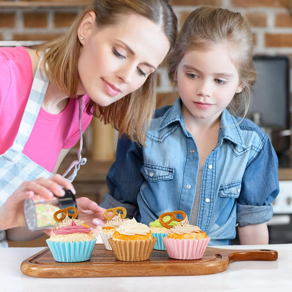 Caperci Grease-Resistant Standard Blue Cupcake Liners 150 Counts - Heavy Duty Paper Muffin Baking Cups, Odorless, No Muffin Pan Needed, Easily Peels (Light Blue)