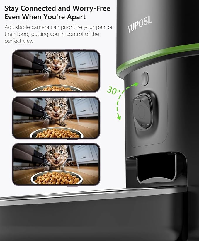 Automatic Cat Feeder with Camera - 5G WiFi Auto Cat Food Dispenser, 1080P HD Video with Night Vision, 1-15 Meals, 1-99 Portions, 2-Way Audio, Keeps Food Fresh, 4L Timed Pet Feeder Also for Dogs-PawvioPets