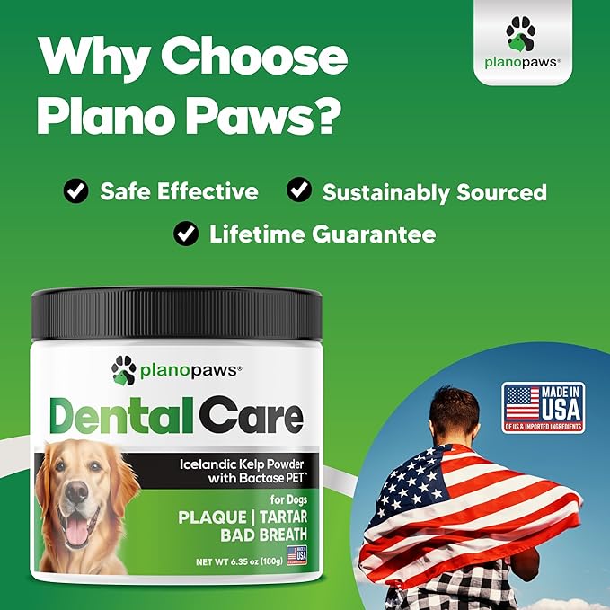 Dog Teeth Cleaning Powder - Plaque and Tartar Remover - Dental Powder with Bactase PET - Breath Freshener for Overall Dental Care - Supports Mouth, Teeth, and Gum Health for All Ages and Sizes-PawvioPets