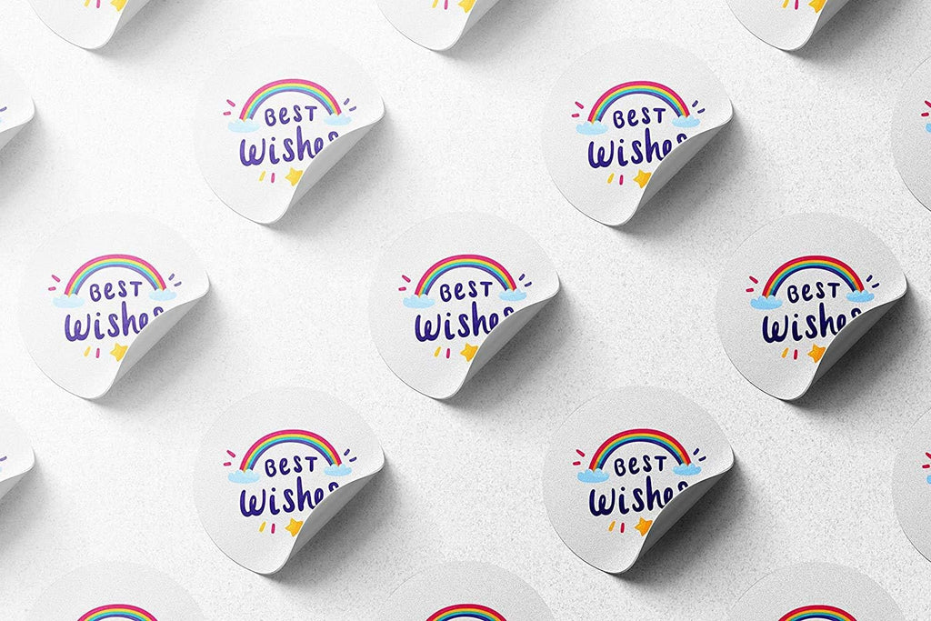 300 pcs Premium Custom Stickers Paper 2 inch Round Uncoated - Personalized Stickers for Businesses with Logo and Name. Birthday and Wedding Favors. Baby Pets Label Product Boxes